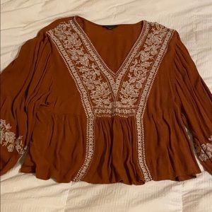american eagle embroidered blouse